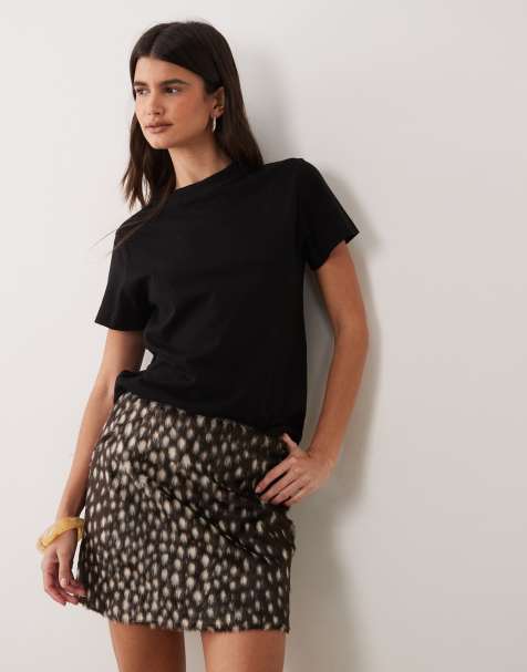 ASOS DESIGN mini skirt in brushed fawn print - view 1