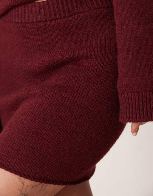 ASOS DESIGN mini skirt in burgundy (part of a set), 4 of 5