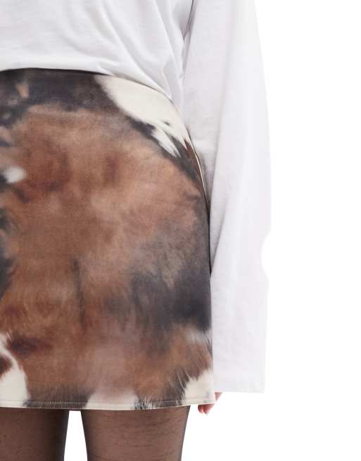 ASOS DESIGN mini skirt in cow print, 5 of 5