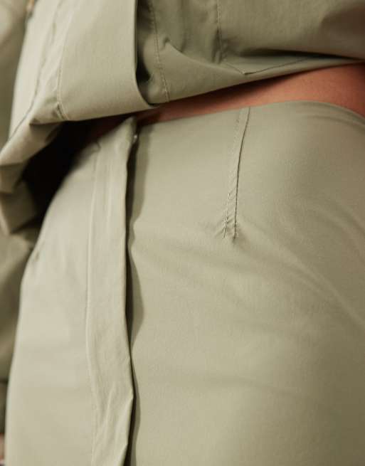 ASOS DESIGN mini skirt in khaki (part of a set), 4 of 5