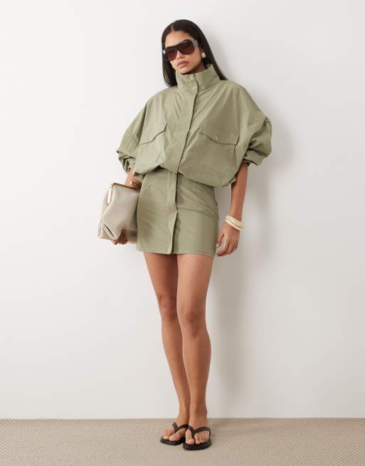 ASOS DESIGN mini skirt in khaki (part of a set), 5 of 5