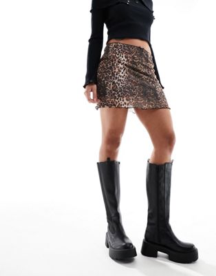 ASOS DESIGN mini skirt in leopard print