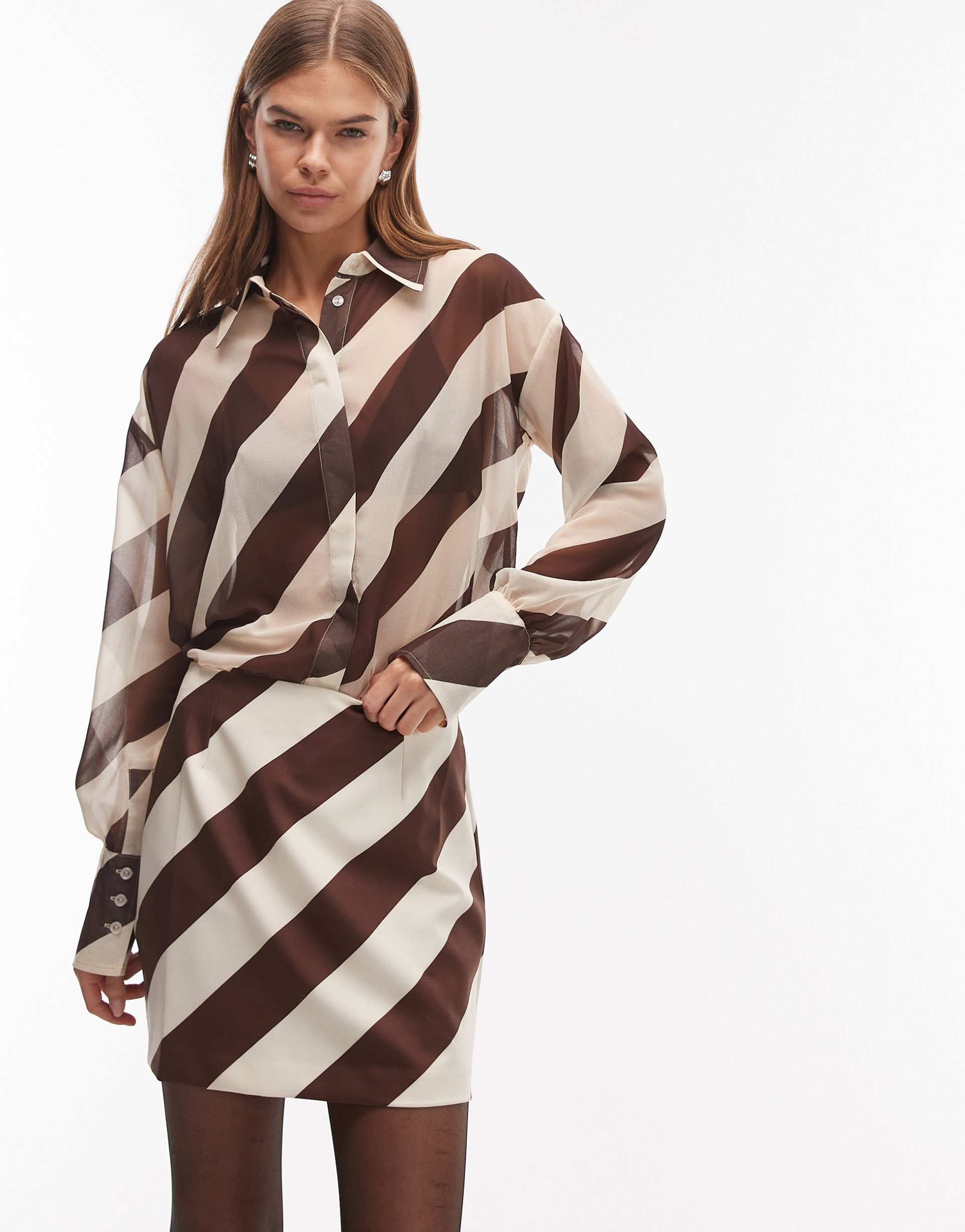asos design mini skirt in stripe - part of a set