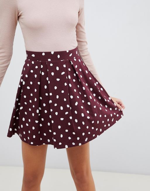 Polka dot 2025 skirt burgundy