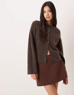 Asos Design Mini Skirt With Pockets In Brown