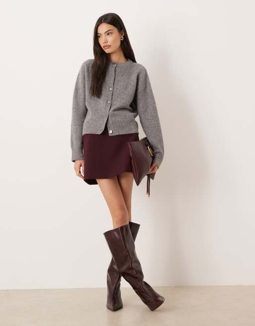 ASOS DESIGN mini skirt with pockets in plum, 3 of 5