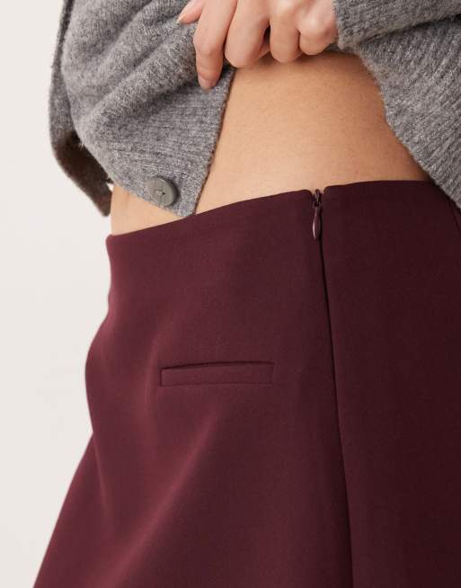 ASOS DESIGN mini skirt with pockets in plum, 4 of 5