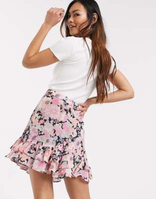 floral mini skirt asos