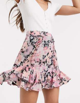 floral mini skirt asos
