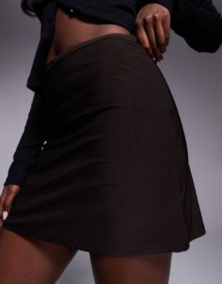 Asos Design Mini Skort In Brown