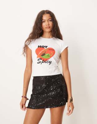 ASOS DESIGN - Mini-Skort in Schwarz mit Pailletten
