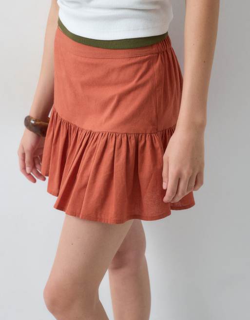 ASOS DESIGN Mini-Skort mit tiefer Taille in Rost, 3 von 5