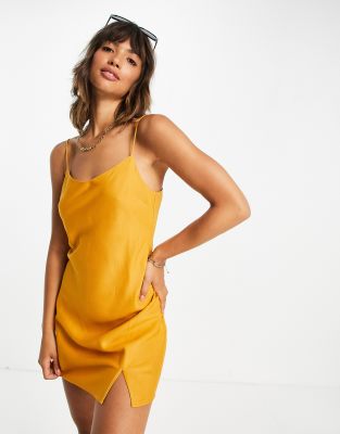 asos mustard yellow dress