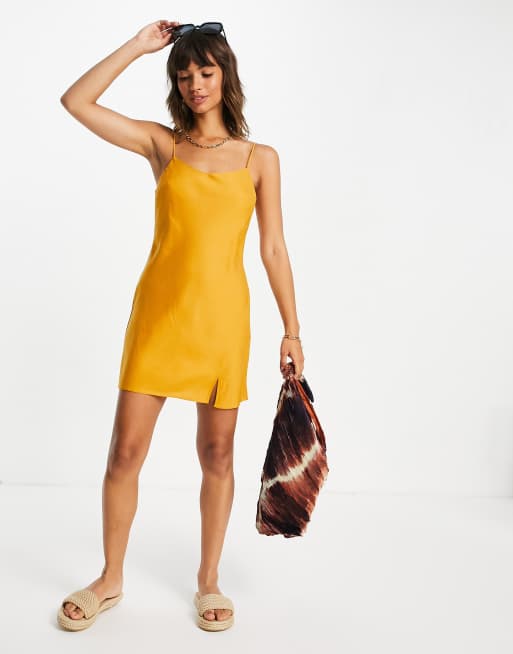 Mustard slip outlet dress