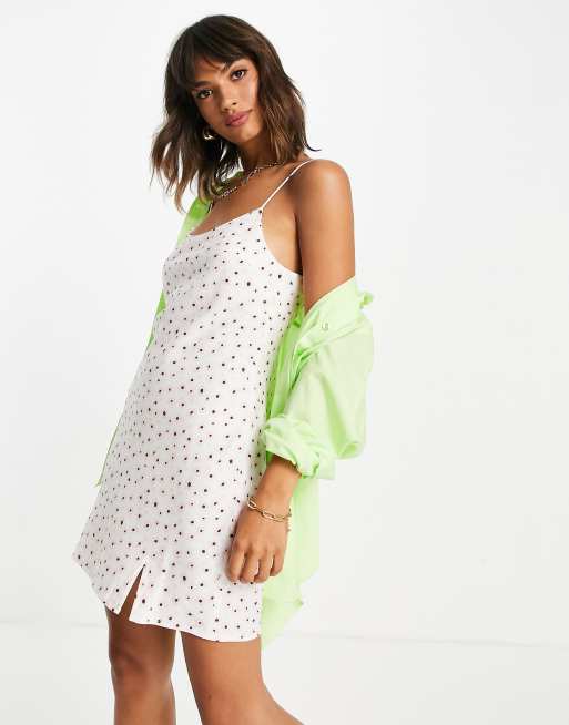 ASOS DESIGN mini slip sundress in white