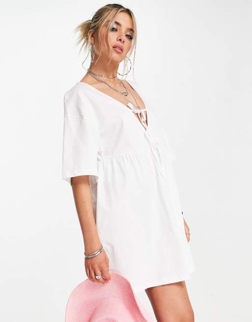 Asos mini smock dress best sale