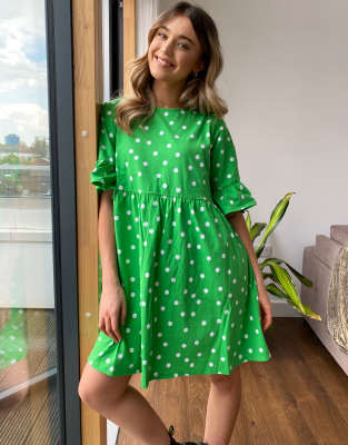 spot smock dress