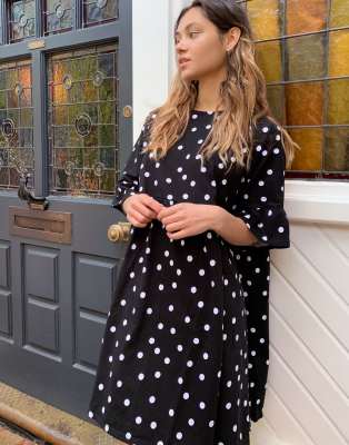 spot smock dress