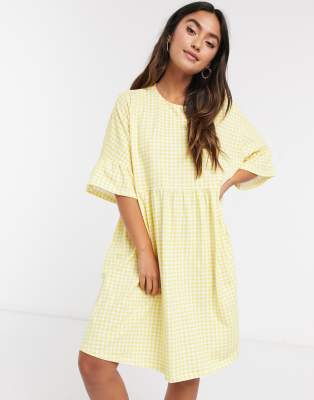 asos yellow smock dress