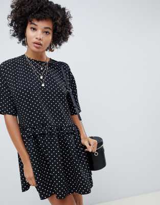 asos design polka dot dress