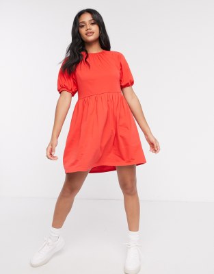 smock dress red