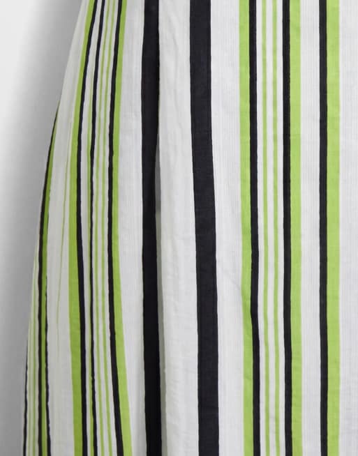 ASOS DESIGN – Mini-Sommerkleid aus Funktionsmaterial mit gerafftem Ausschnitt und blauen Streifen, 8 von 8