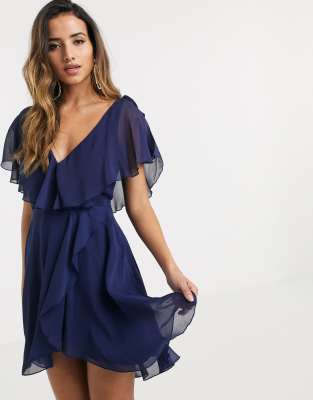 asos blue cape dress