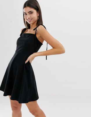 black dress with tie straps