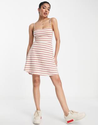 rose stripe mini dress