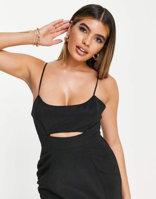 ASOS DESIGN mini structured dress with under bust cut out detail