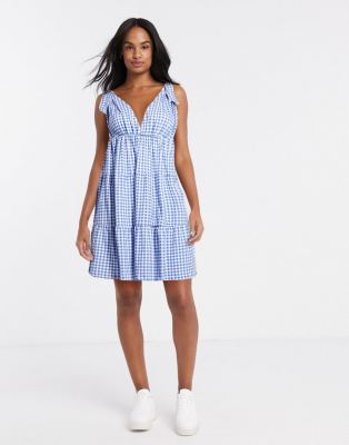 blue gingham sundress