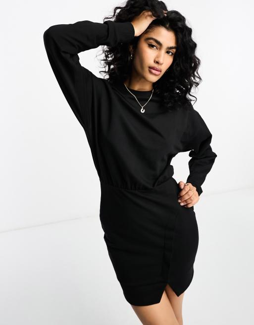 ASOS DESIGN mini sweatshirt dress with hem detail ASOS