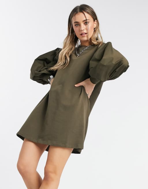 Puff sleeve store sweatshirt dress