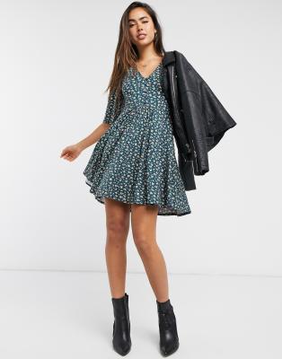asos dark green dress