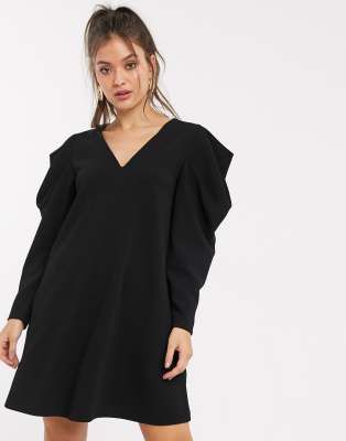asos black swing dress