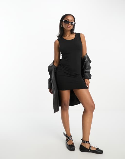 ASOS DESIGN mini tank dress in black