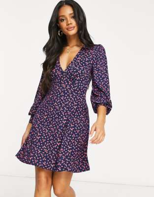 next navy ditsy dress