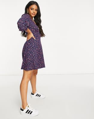next navy ditsy dress