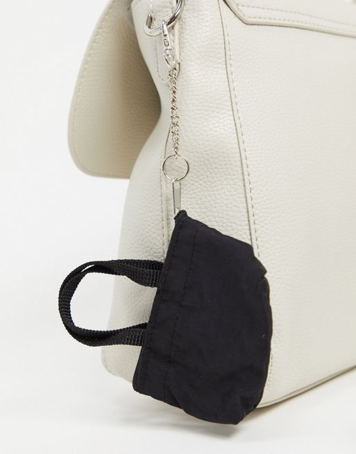 ASOS DESIGN mini tote bag keychain in black