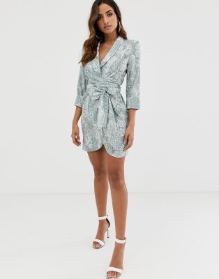 snake print dress asos