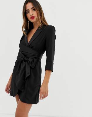 asos black tie dresses