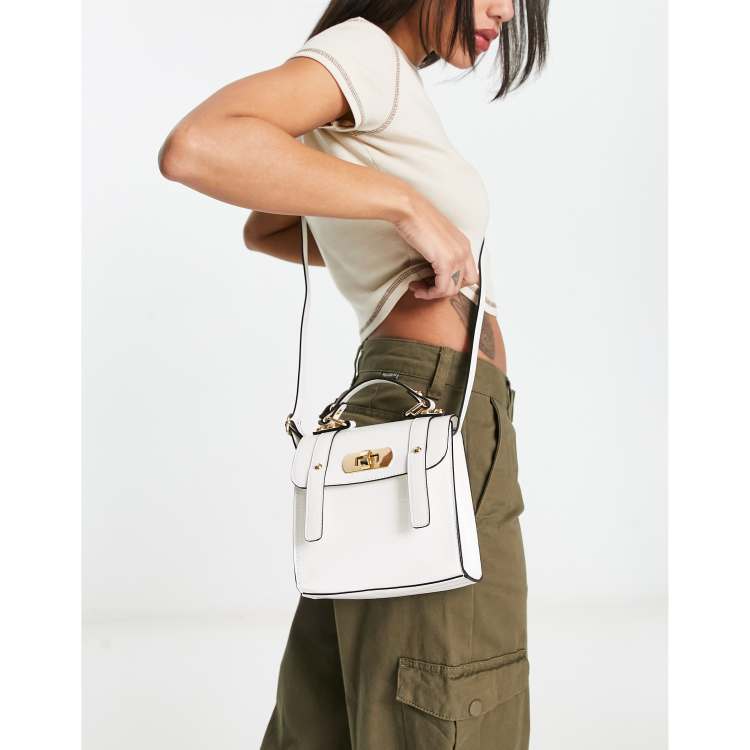 Structured mini lock crossbody bag new arrivals