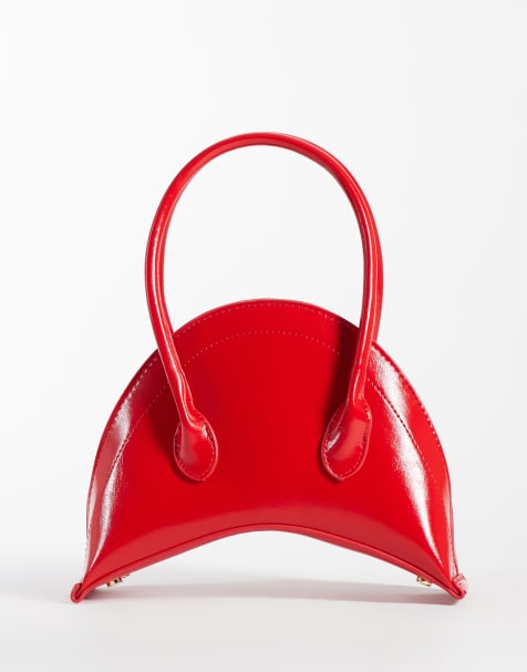 ASOS DESIGN mini usztywniana kopertówka w kształcie rogalika w czerwonym kolorze - view 1
