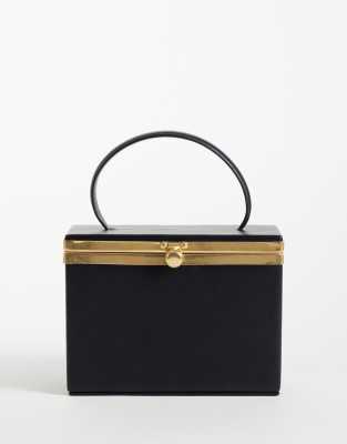 Asos Design Mini Vanity Case Clutch Bag In Black