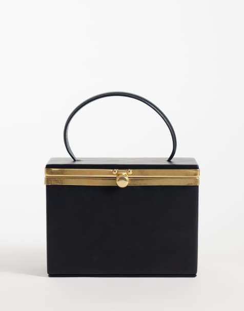 ASOS DESIGN mini vanity case clutch bag in black - view 1