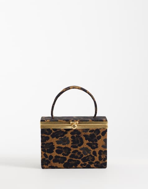 ASOS DESIGN mini vanity case clutch bag in leopard - view 1