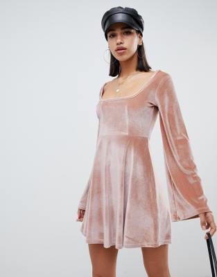 asos pink velvet dress