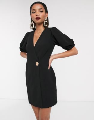 black wrap dress asos