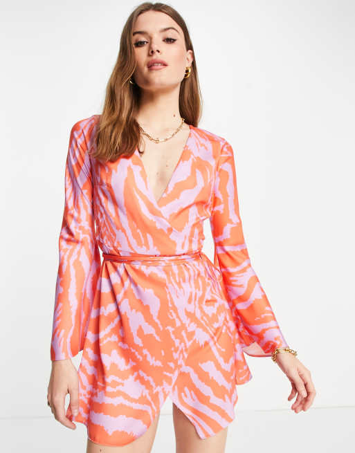 Asos pink and store orange dress