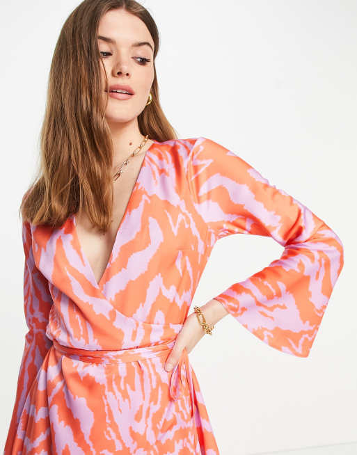 Monogram Flower Towelling Robe - Luxury Orange